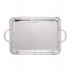 Bandeja 48x29,5x5cm Croise Inox E  Alça em Zamac Niquelado